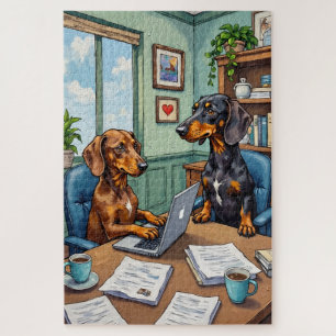 Puzzle Arte divertido de dachshund para amantes de perros