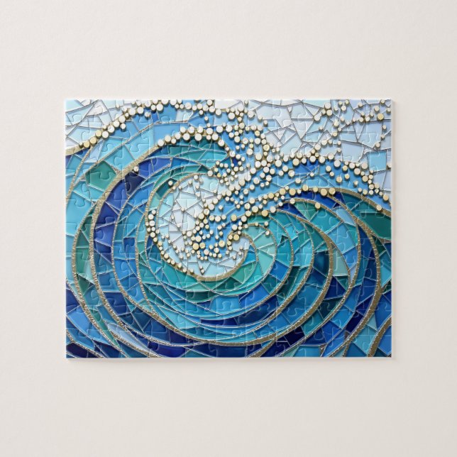 Puzzle Arte en Mosaico de Mar de Olas (Horizontal)