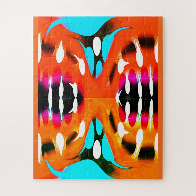 Puzzle Arte espacial naranja caliente (Vertical)