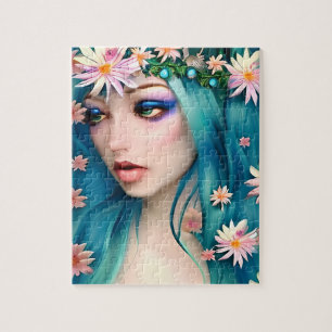 Puzzle Arte Etéreo   Hermosa Hada con Cabello Azul