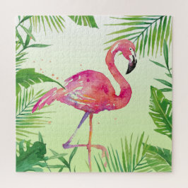 Puzzle Arte Flamingo Pintado con Mano de Agua