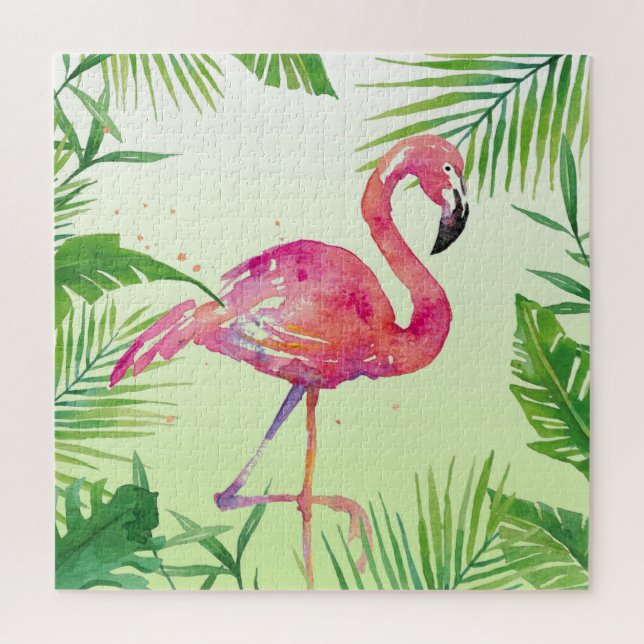 Puzzle Arte Flamingo Pintado con Mano de Agua (Vertical)