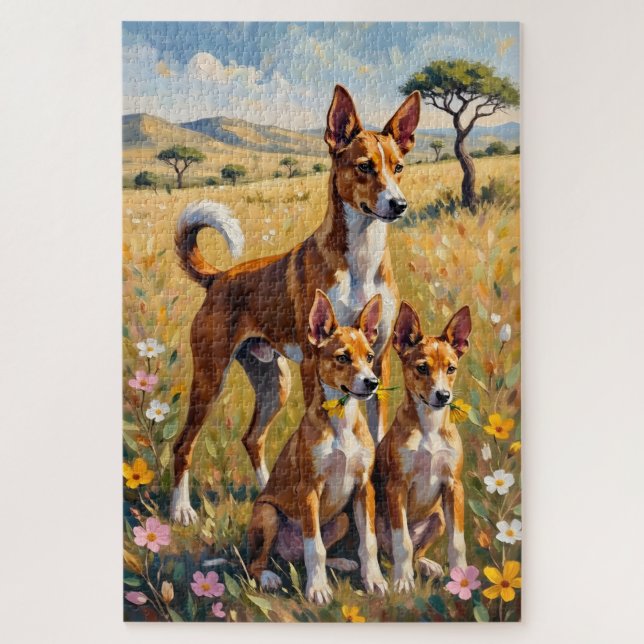 Puzzle Arte Flor de Sabana Basenji (Vertical)