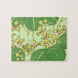 Puzzle Arte floral botánico de hoja japonesa Patrón