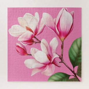 Puzzle Arte floral de flor rosa simple elegante