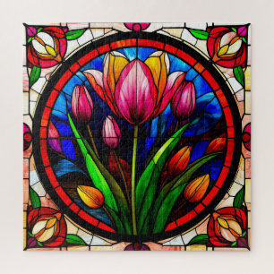 Puzzle 🌷 Arte Floral de Tulipán Rojo para Amantes de Rom