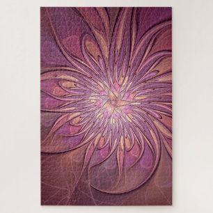 Puzzle Arte floral fractal moderno abstracto colores de b