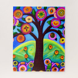 Puzzle Arte folclórico de árbol caprichoso