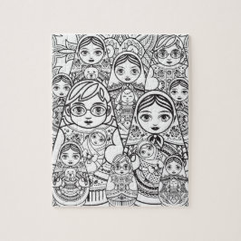 Puzzle Arte folclórico eslavo suave nidificando muñecas C