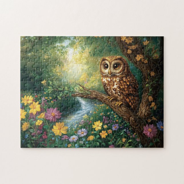Puzzle Arte Forestal Encantado de Lechuza Cuta (Horizontal)