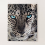 Puzzle Arte fotográfico de leopardo de ojos azules<br><div class="desc">Este hermoso rompecabezas de arte de jigsaw con leopardo de ojos azules es un gran regalo para los amantes de los animales.</div>