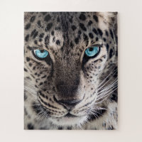 Arte fotográfico de leopardo de ojos azules