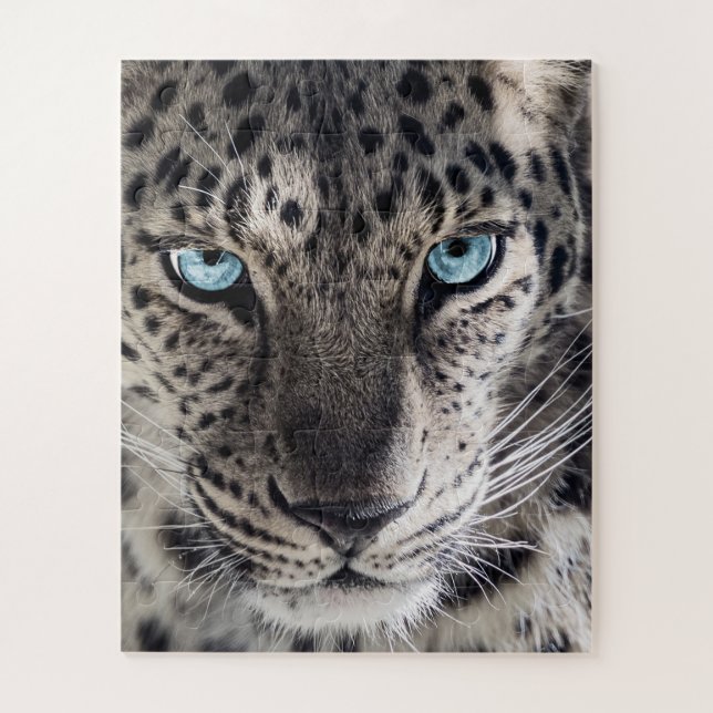 Puzzle Arte fotográfico de leopardo de ojos azules (Vertical)