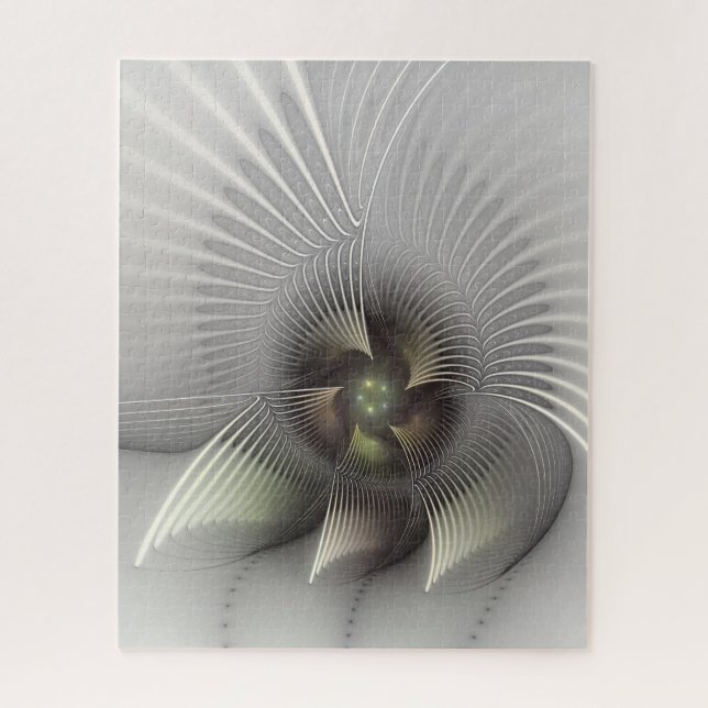 Puzzle Arte fractal de forma 3D abstracta moderna (Vertical)