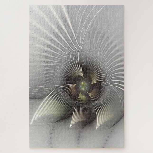 Puzzle Arte fractal de forma 3D abstracta moderna (Vertical)