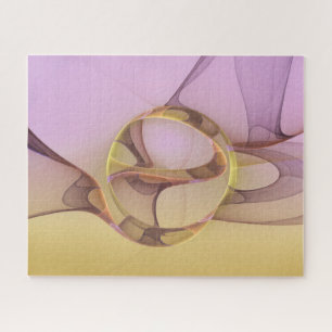 Puzzle Arte fractal dorado rosa moderno abstracto