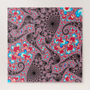 Puzzle Arte fractal en espiral boho hippie groovy trippy