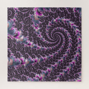Puzzle Arte fractal en espiral psicodélico funky groovy