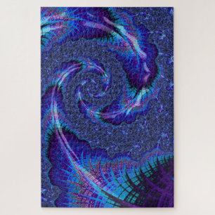 Puzzle Arte fractal en espiral psicodélico vibrante y atr