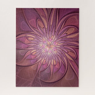 Puzzle Arte fractal floral moderno abstracto colores de b
