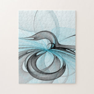 Puzzle Arte fractal moderno gris antracita abstracto