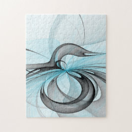 Puzzle Arte fractal moderno gris antracita abstracto