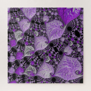 Puzzle Arte fractal morado monocromo