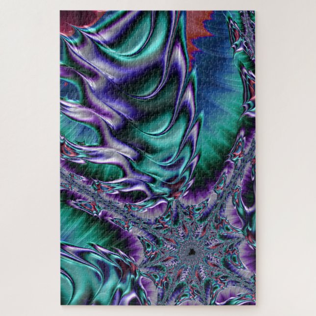 Puzzle Arte fractal sicodélico funky y genial (Vertical)