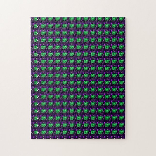 Puzzle Arte Gemstone, verde y púrpura (Vertical)