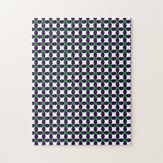 Puzzle Arte Gemstone, verde y púrpura (Vertical)