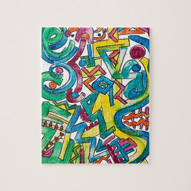 Puzzle Arte geométrico moderno pintado a mano de Carnaval (Vertical)