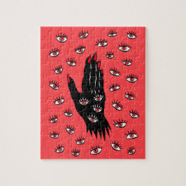 Puzzle Arte gótico de Halloween - Ojos espeluznantes de m