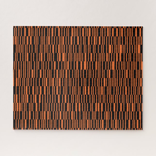 Puzzle arte gráfico geométrico moderno, moderno y naranja (Horizontal)