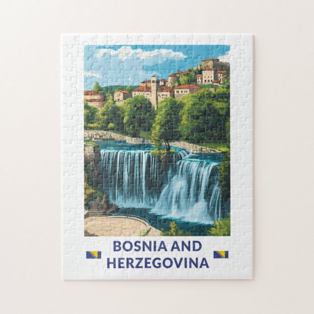 Puzzle Arte Ilustracion Jajce de Bosnia y Herzegovina (Vertical)