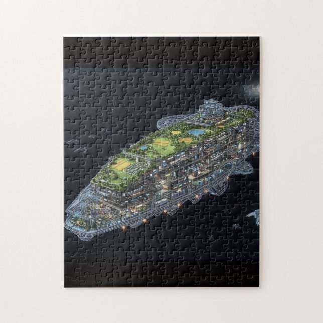 Puzzle Arte interior de Scifi Space Cruiser (Vertical)