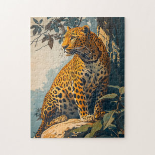 Puzzle Arte Leopardo de época