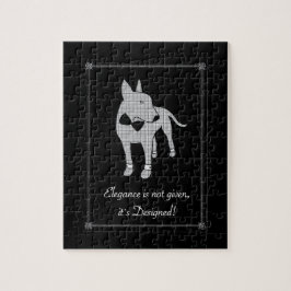 Puzzle Arte mascota elegante inglés Bull Terrier negro co