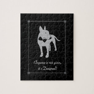 Puzzle Arte mascota elegante inglés Bull Terrier negro co