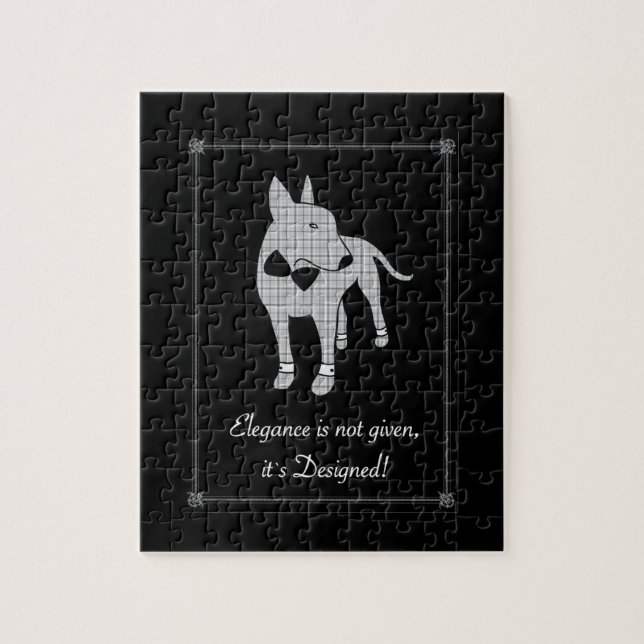 Puzzle Arte mascota elegante inglés Bull Terrier negro co (Vertical)