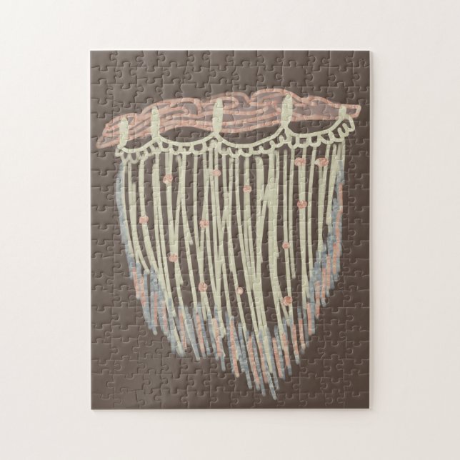 Puzzle Arte moderno boho orgánico macramé Doodles (Vertical)
