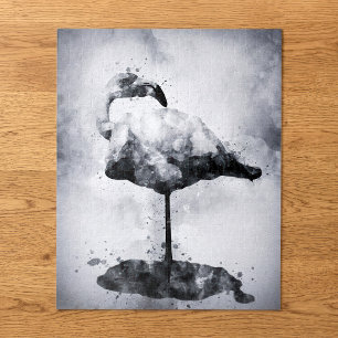 Puzzle Arte moderno de acuarela en negro y blanco de flam