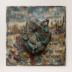 Puzzle Arte mural de mariposa de Kintsugi curativo