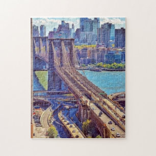 Puzzle Arte mural del horizonte de la ciudad de Nueva Yor