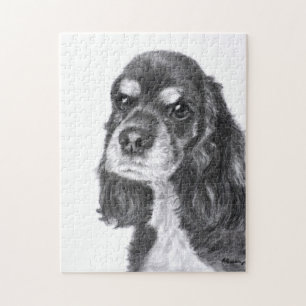 Puzzle Arte negro de cocker spaniel