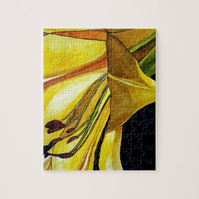 Puzzle Arte original del amarillo Golden Splendor lirio (Vertical)