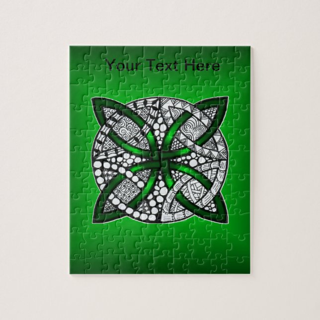 Puzzle Arte original del Knot Celtic Verde (Vertical)