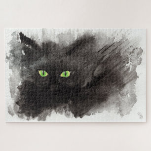 Puzzle Arte Original - Gato Negro Abstracto de Maria Tzam