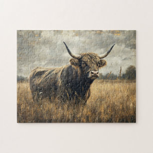 Puzzle Arte paisajístico de las vacas rurales rusas de Hi