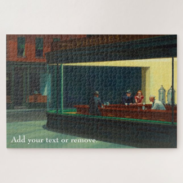 Puzzle Arte Personalizado, "Nighthawks" de Edward Hopper, (Horizontal)