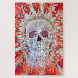 Puzzle Arte pop de color cráneo: arte psicodélico surreal
